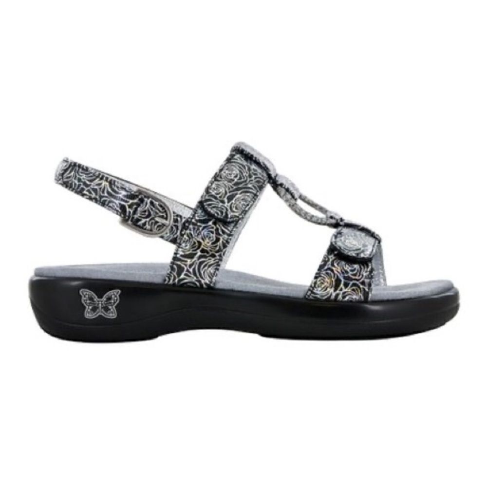 Alegria by PG Lite Steel Rosette Julie Leather Sandal Size 8 - 8.5 B17A‎ - Picture 2 of 9